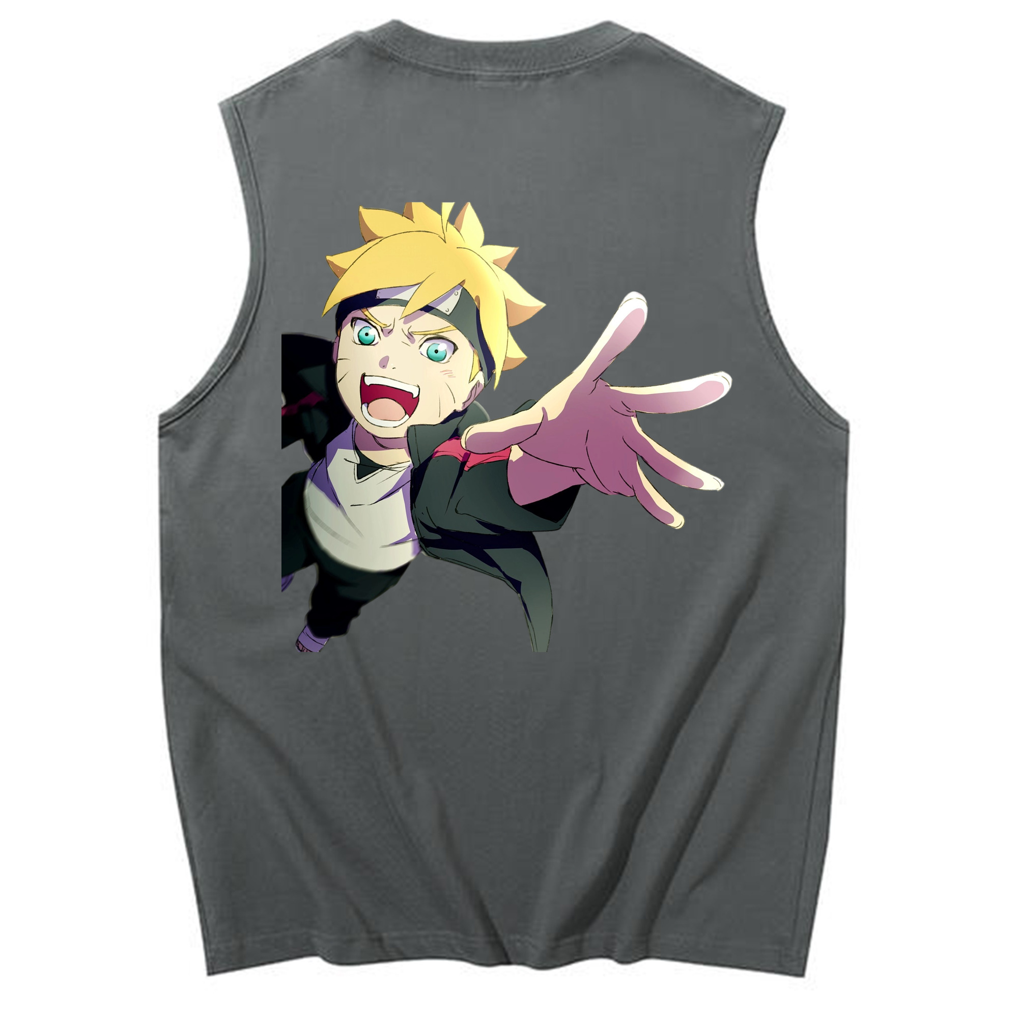 （画像用） NARUTO -ナルト- うずまき ボルト Uzumaki Boruto コットン100％タンクトップ（背面プリント）